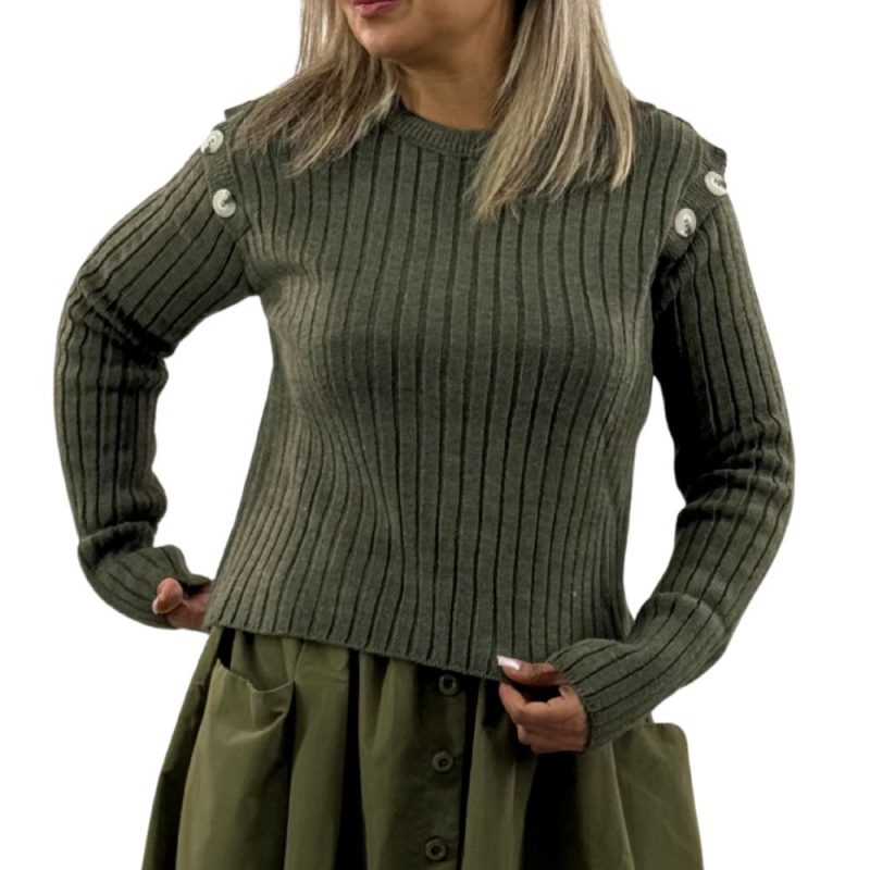 بلوز سرشونه دکمه دار 1619 - تصویر 7