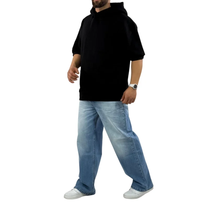 شلوار جین بگ فیت آبی روشن مردانه - تصویر 3