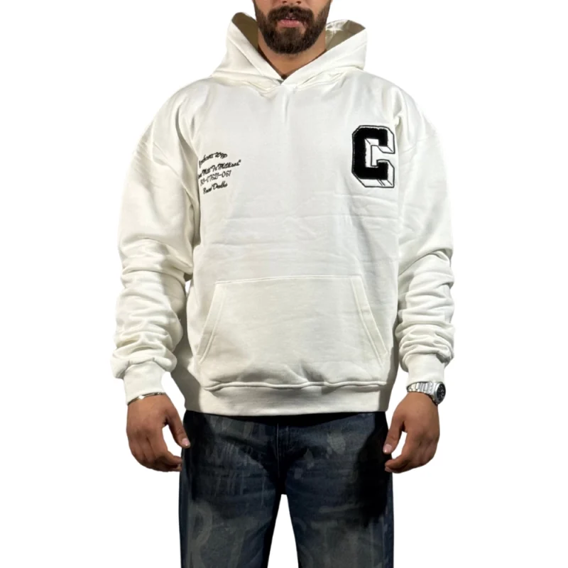 هودی سفید مشکی مردانه - تصویر 3