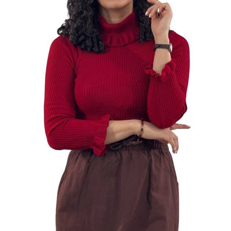 یقه اسکی چین دار زنانه - تصویر 6